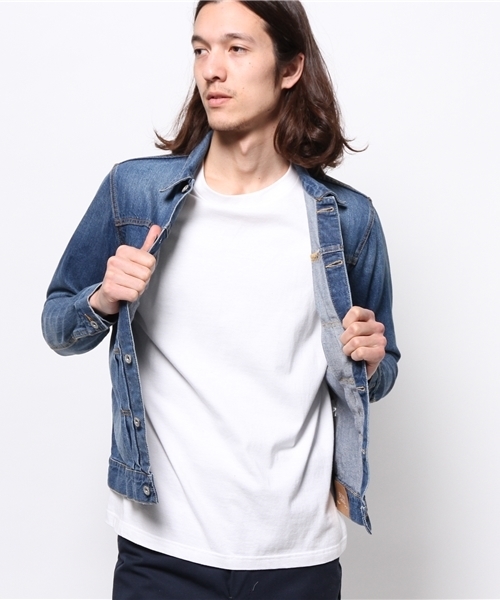 WEGO（ウィゴー）の「WEGO/1stタイプデニムGジャン（デニムジャケット・メンズ・インディゴブルー/ライトインディゴブルー・LARGE/MEDIUM）」の6枚目の写真