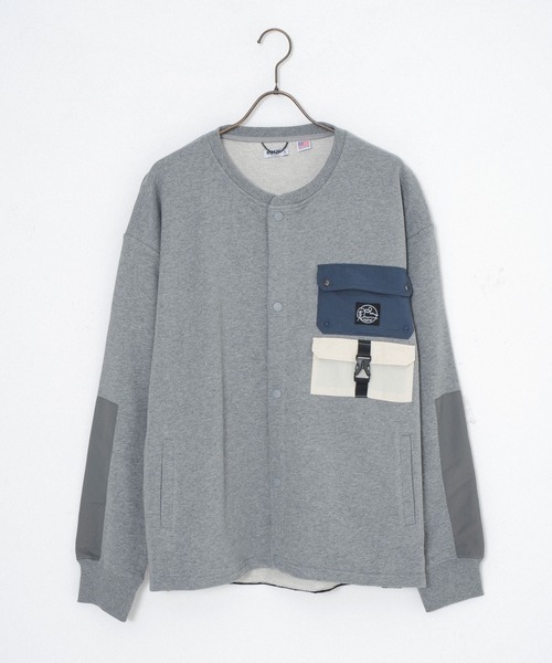 grn（ジーアールエヌ）の「［grn ジーアールエヌ］USA COTTON GADGET POCKET SWEAT CD / 米綿 ガジェットポケット スウェット カーディガン GU141170F（カーディガン/ボレロ・メンズ・オリーブ/グレー/ブラック/ベージュ・M/L）」の3枚目の写真