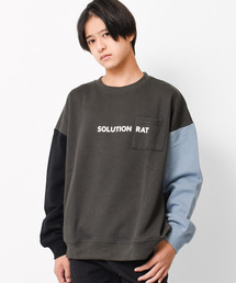 RAT EFFECT | 【裏起毛】ポケット付きバックロゴトレーナー(スウェット)