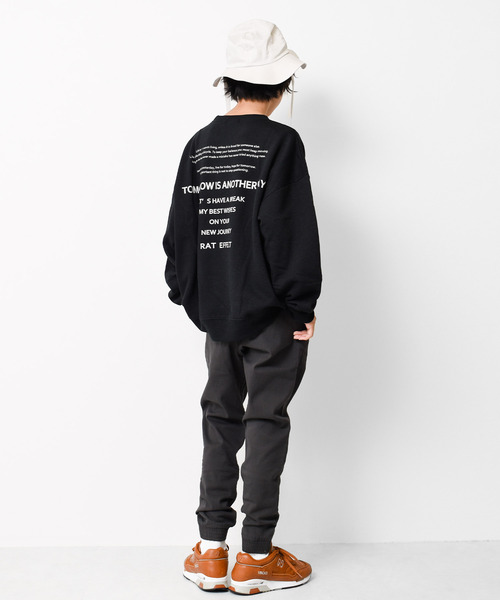 RAT EFFECT（ラットエフェクト）の「【裏起毛】ポケット付きバックロゴトレーナー（スウェット・キッズ・グリーン/グレー/ライトブルー/アイボリー/ブラック/チャコールグレー・120/150/140/160/130/170）」の10枚目の写真