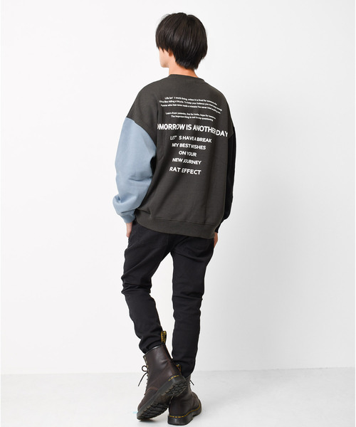 RAT EFFECT（ラットエフェクト）の「【裏起毛】ポケット付きバックロゴトレーナー（スウェット・キッズ・グリーン/グレー/ライトブルー/アイボリー/ブラック/チャコールグレー・120/150/140/160/130/170）」の12枚目の写真