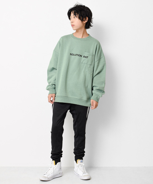 RAT EFFECT（ラットエフェクト）の「【裏起毛】ポケット付きバックロゴトレーナー（スウェット・キッズ・グリーン/グレー/ライトブルー/アイボリー/ブラック/チャコールグレー・120/150/140/160/130/170）」の15枚目の写真
