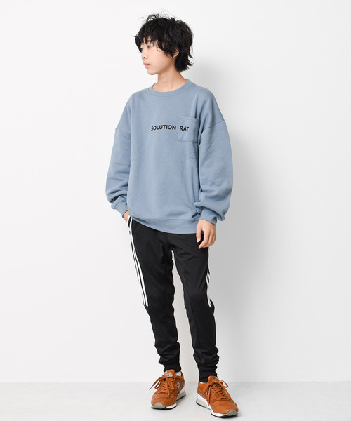 RAT EFFECT（ラットエフェクト）の「【裏起毛】ポケット付きバックロゴトレーナー（スウェット・キッズ・グリーン/グレー/ライトブルー/アイボリー/ブラック/チャコールグレー・120/150/140/160/130/170）」の17枚目の写真