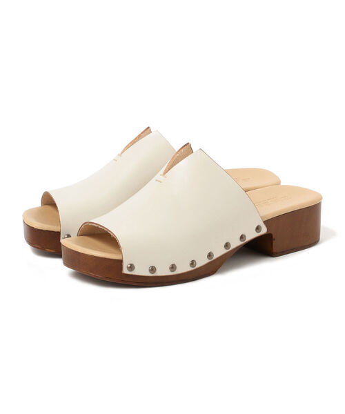 Ray BEAMS（レイビームス）の「ENESS / ウッドソール サンダル（サンダル・レディース・ダークブラウン/オフホワイト・37/38/39/35/36）」の2枚目の写真