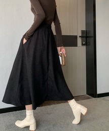 コーデュロイハイウエストAラインスカート