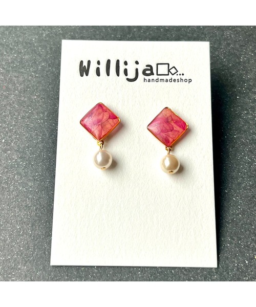 tone（トーン）の「【Willija】金属アレルギー対応《華澄》花びらのイヤリング(MA)（イヤリング・レディース・ピンク/オレンジ/ブルー/グリーン/ホワイト/ネイビー・FREE）」の22枚目の写真