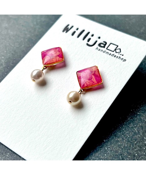 tone（トーン）の「【Willija】金属アレルギー対応《華澄》花びらのイヤリング(MA)（イヤリング・レディース・ピンク/オレンジ/ブルー/グリーン/ホワイト/ネイビー・FREE）」の21枚目の写真