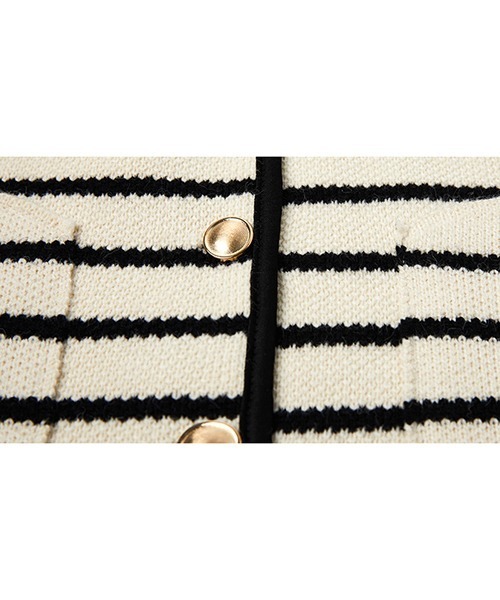 chuclla(チュクラ)の「ボーダー ニットジャケット chw22s018(カーディガン/ボレロ・レディース・アイボリー・FREE)」の15枚目の写真