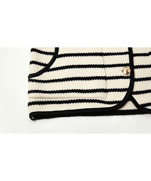 chuclla(チュクラ)の「ボーダー ニットジャケット chw22s018(カーディガン/ボレロ・レディース・アイボリー・FREE)」の16枚目の写真