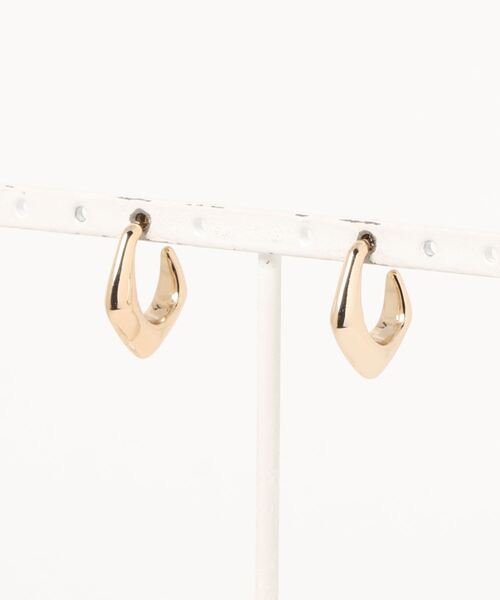 AZUL by moussy(アズールバイマウジー)の「MINI SQUARE HOOP EARRINGS/ミニスクエアフープイヤリング(ピアス(両耳用)・レディース・シルバー/ゴールド系その他・FREE)」の2枚目の写真