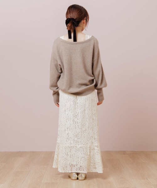 flower（フラワー）の「クラリティレーススカート（スカート・レディース・ベージュ/アイボリー・FREE）」の5枚目の写真