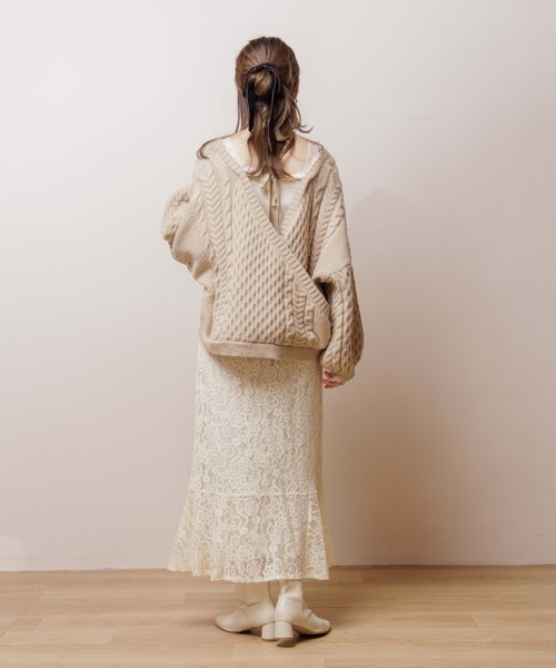 flower（フラワー）の「クラリティレーススカート（スカート・レディース・ベージュ/アイボリー・FREE）」の6枚目の写真