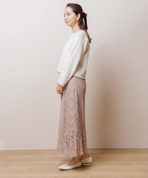 flower（フラワー）の「クラリティレーススカート（スカート・レディース・ベージュ/アイボリー・FREE）」の7枚目の写真