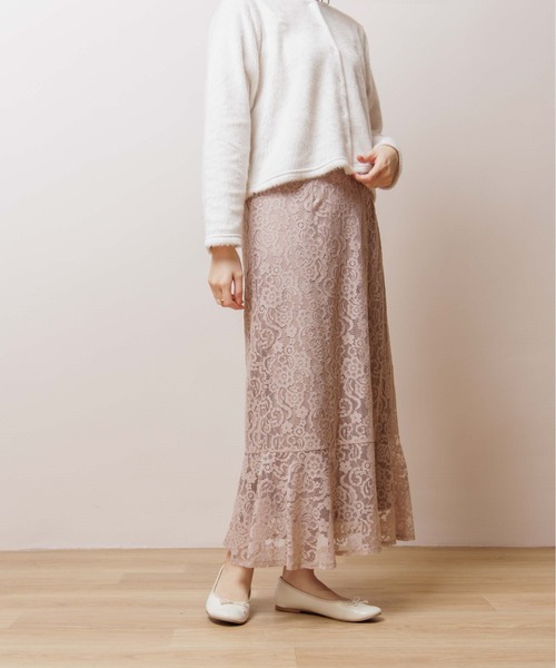 flower（フラワー）の「クラリティレーススカート（スカート・レディース・ベージュ/アイボリー・FREE）」の20枚目の写真