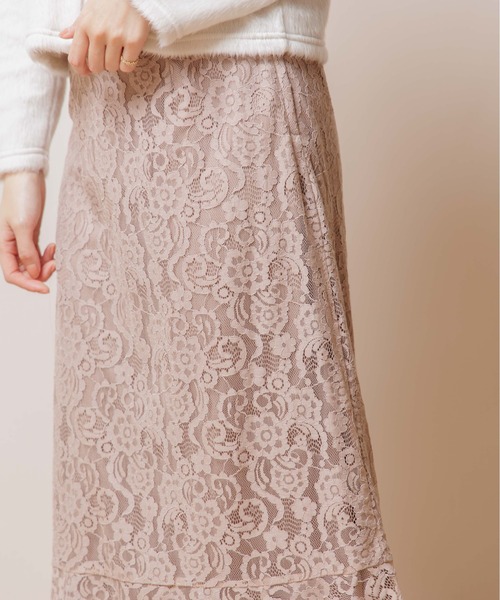flower（フラワー）の「クラリティレーススカート（スカート・レディース・ベージュ/アイボリー・FREE）」の15枚目の写真
