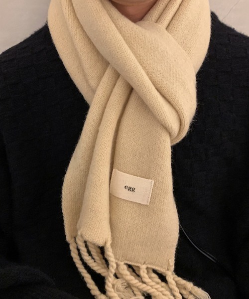 MGV（エムジーヴィー）の「シンプルフリンジカラーマフラー（マフラー・メンズ・ブラック/ベージュ/ブラウン/グレー/イエロー/オレンジ/ブルー/グリーン/アイボリー/ライトブラウン/キャメル/ピンク/パープル・FREE）」の2枚目の写真