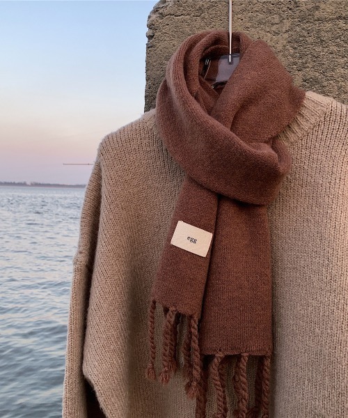 MGV（エムジーヴィー）の「シンプルフリンジカラーマフラー（マフラー・メンズ・ブラック/ベージュ/ブラウン/グレー/イエロー/オレンジ/ブルー/グリーン/アイボリー/ライトブラウン/キャメル/ピンク/パープル・FREE）」の15枚目の写真