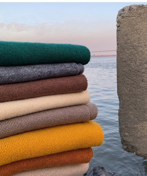 MGV（エムジーヴィー）の「シンプルフリンジカラーマフラー（マフラー・メンズ・ブラック/ベージュ/ブラウン/グレー/イエロー/オレンジ/ブルー/グリーン/アイボリー/ライトブラウン/キャメル/ピンク/パープル・FREE）」の17枚目の写真