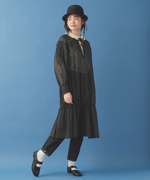 Malle(マル)の「malle コットン/ドット プリント 昼下がりのドレス(ワンピース・レディース・ブラック・FREE)」の12枚目の写真