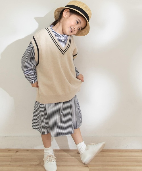 セール】『親子リンク』Vネックニットベスト(KIDS)（ニット