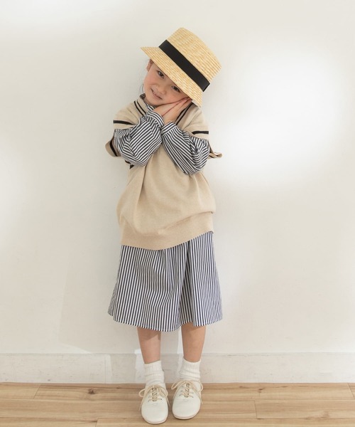 セール】『親子リンク』Vネックニットベスト(KIDS)（ニット