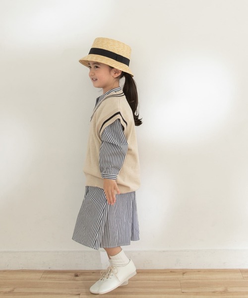 URBAN RESEARCH DOORS（アーバンリサーチドアーズ）の「『親子リンク』Vネックニットベスト(KIDS)（ニット/セーター・キッズ・ベージュ系その他/ブルー系その他・120/105/135）」の13枚目の写真