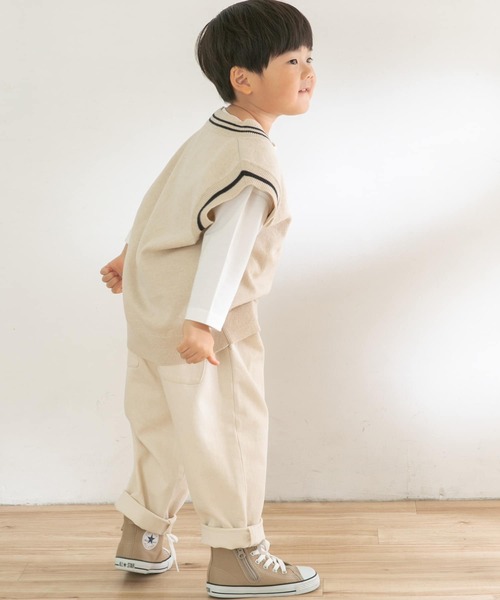 URBAN RESEARCH DOORS（アーバンリサーチドアーズ）の「『親子リンク』Vネックニットベスト(KIDS)（ニット/セーター・キッズ・ベージュ系その他/ブルー系その他・120/105/135）」の15枚目の写真