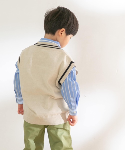 URBAN RESEARCH DOORS（アーバンリサーチドアーズ）の「『親子リンク』Vネックニットベスト(KIDS)（ニット/セーター・キッズ・ベージュ系その他/ブルー系その他・120/105/135）」の17枚目の写真