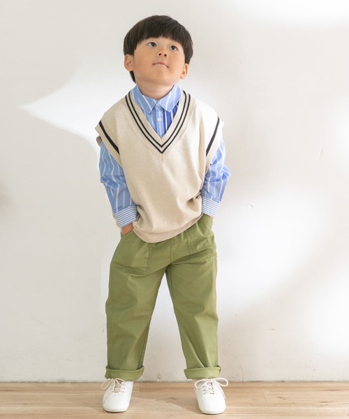URBAN RESEARCH DOORS（アーバンリサーチドアーズ）の「『親子リンク』Vネックニットベスト(KIDS)（ニット/セーター・キッズ・ベージュ系その他/ブルー系その他・120/105/135）」の18枚目の写真
