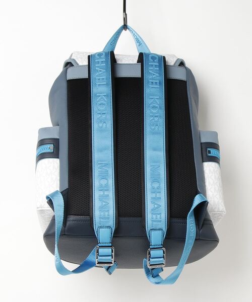 【極美品】マイケルコース ABBEY ストライプ リュック バックパック A4可 MICHAEL KORS - 【極美品】マイケルコース ABBEY ストライプ