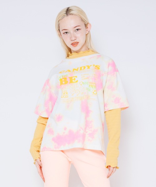 Candy Stripper(キャンディストリッパー)の「BE MINE LAYERED トップス(Tシャツ/カットソー・レディース・ピンク/イエロー・2)」の4枚目の写真