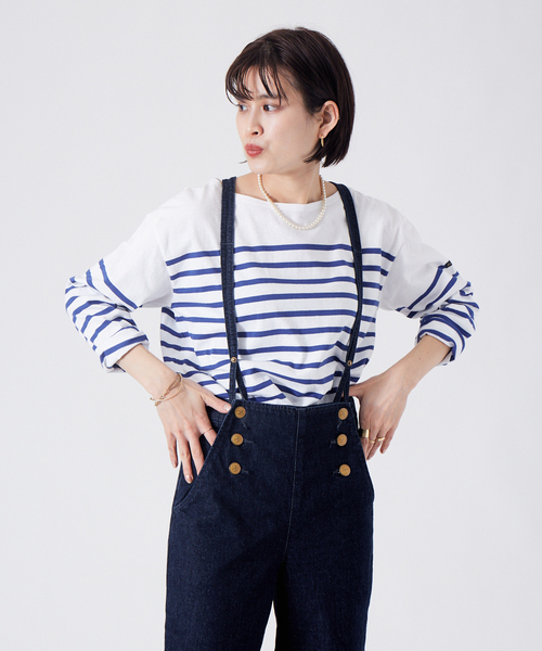 LEMINOR（ルミノール）の「【Le minor】JEANNEボーダープルオーバー（Tシャツ/カットソー・レディース・ブラック/レッド/ブルー・フリー）」の3枚目の写真