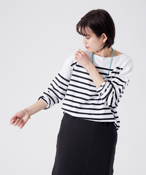 LEMINOR（ルミノール）の「【Le minor】JEANNEボーダープルオーバー（Tシャツ/カットソー・レディース・ブラック/レッド/ブルー・フリー）」の2枚目の写真