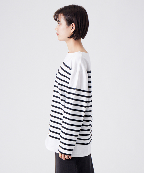 LEMINOR（ルミノール）の「【Le minor】JEANNEボーダープルオーバー（Tシャツ/カットソー・レディース・ブラック/レッド/ブルー・フリー）」の13枚目の写真