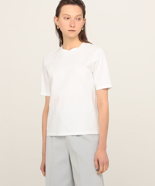 TOMORROWLAND (トゥモローランド)の「スーピマコットンモクロディ クルーネックプルオーバー(Tシャツ/カットソー・レディース・ホワイト/チャコールグレー/グリーン/ベージュ/ブルー・S)」の13枚目の写真
