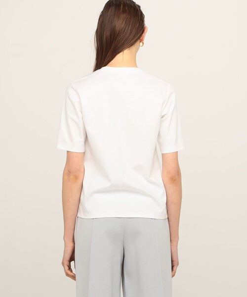 TOMORROWLAND (トゥモローランド)の「スーピマコットンモクロディ クルーネックプルオーバー(Tシャツ/カットソー・レディース・ホワイト/チャコールグレー/グリーン/ベージュ/ブルー・S)」の8枚目の写真
