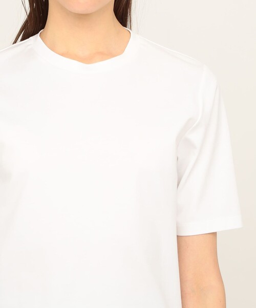 TOMORROWLAND (トゥモローランド)の「スーピマコットンモクロディ クルーネックプルオーバー(Tシャツ/カットソー・レディース・ホワイト/チャコールグレー/グリーン/ベージュ/ブルー・S)」の6枚目の写真