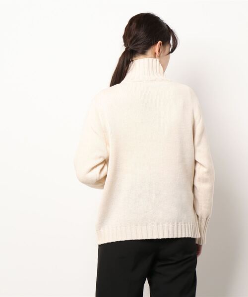 Samansa Mos2（サマンサ モスモス）の「ボトルネックカーディガン（カーディガン/ボレロ・レディース・ブラック/グリーン/モカ/キナリ・ﾌﾘ-）」の8枚目の写真