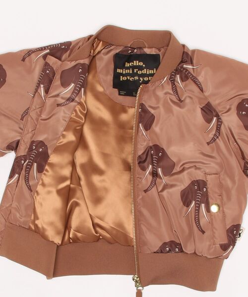 mini rodini / エレファント ベースボールジャケット