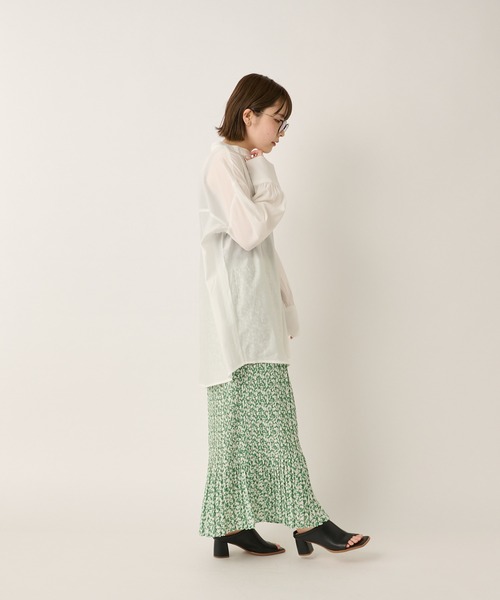 un dix cors（アンディコール）の「ヘルシーな透け感　ヨーク切替ビックシャツ（シャツ/ブラウス・レディース・ホワイト/ブラウン/オレンジ・FREE）」の13枚目の写真