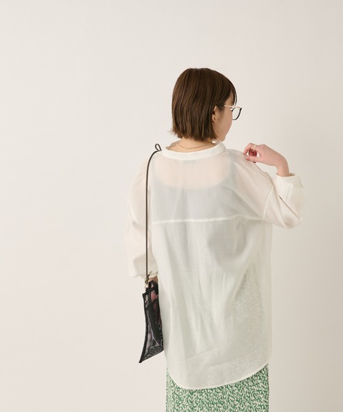 un dix cors（アンディコール）の「ヘルシーな透け感　ヨーク切替ビックシャツ（シャツ/ブラウス・レディース・ホワイト/ブラウン/オレンジ・FREE）」の12枚目の写真