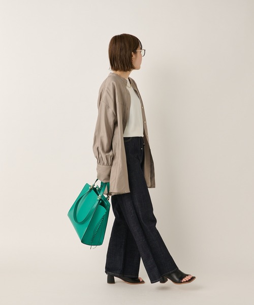 un dix cors（アンディコール）の「ヘルシーな透け感　ヨーク切替ビックシャツ（シャツ/ブラウス・レディース・ホワイト/ブラウン/オレンジ・FREE）」の22枚目の写真