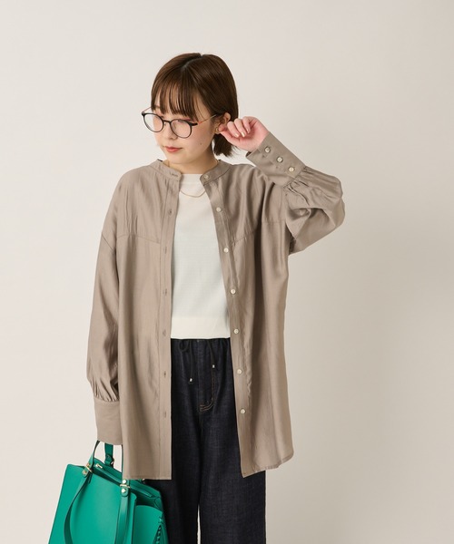 un dix cors（アンディコール）の「ヘルシーな透け感　ヨーク切替ビックシャツ（シャツ/ブラウス・レディース・ホワイト/ブラウン/オレンジ・FREE）」の21枚目の写真