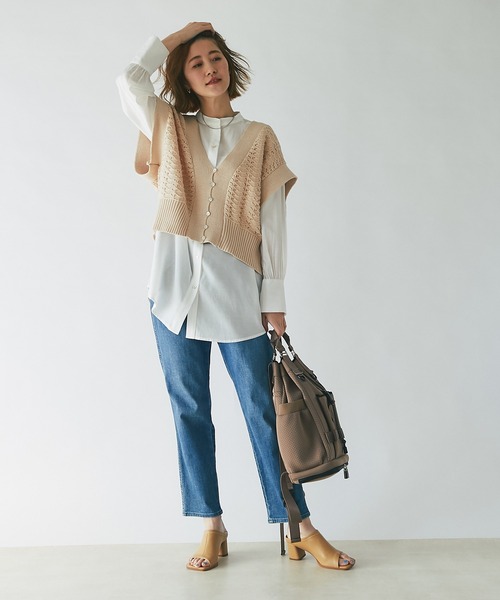 un dix cors（アンディコール）の「ヘルシーな透け感　ヨーク切替ビックシャツ（シャツ/ブラウス・レディース・ホワイト/ブラウン/オレンジ・FREE）」の20枚目の写真