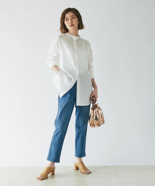 un dix cors（アンディコール）の「ヘルシーな透け感　ヨーク切替ビックシャツ（シャツ/ブラウス・レディース・ホワイト/ブラウン/オレンジ・FREE）」の19枚目の写真