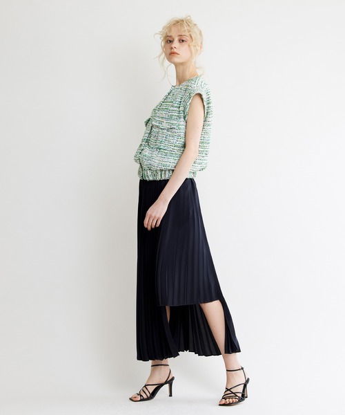 NOISE MAKER（ノイズメーカー）の「ツイードスリーブレスジャケット（ベスト・レディース・ピンク/グリーン・38/36）」の5枚目の写真