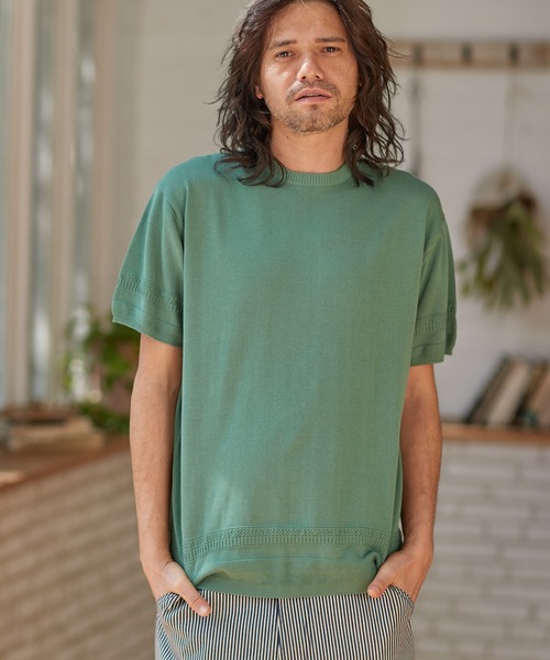 【セール】mn2547-裾変化ニットT（Tシャツ/カットソー）｜CAMBIO（カンビオ）