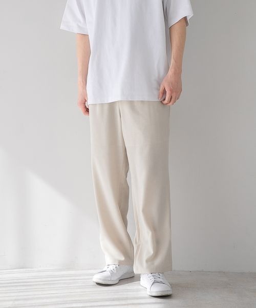 LOWRYS FARM(ローリーズファーム)の「REFLAXバスケットワイドパンツ 260532(スラックス・メンズ・チャコールグレー/アイボリー/チェック/ブルー・MEDIUM/LARGE)」の2枚目の写真