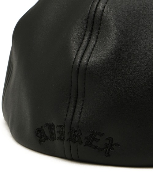 AVIREX（アヴィレックス）の「エコレザー ハンチング キャップ / ECO LEATHER HUNTING CAP / アヴィレックス / AVIREX（ハンチング/ベレー帽・メンズ・ブラック/オフホワイト・FREE）」の6枚目の写真