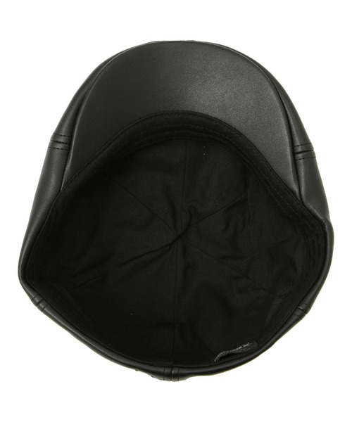 AVIREX（アヴィレックス）の「エコレザー ハンチング キャップ / ECO LEATHER HUNTING CAP / アヴィレックス / AVIREX（ハンチング/ベレー帽・メンズ・ブラック/オフホワイト・FREE）」の7枚目の写真